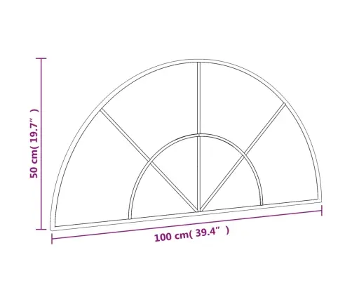 Sienas Spogulis, Melns, 100X50 Cm, Dzelzs Vidaxl