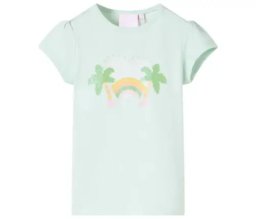 Vaikiški Marškinėliai, Šviesiai Mėtinės Spalvos, 116 Dydžio