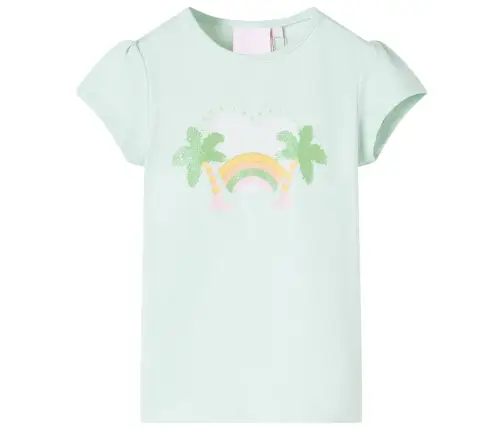 Vaikiški Marškinėliai, Šviesiai Mėtinės Spalvos, 128 Dydžio