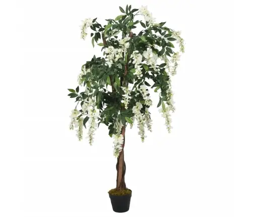 Mākslīgā Vistērija, 1260 Lapas, 180 Cm, Zaļa Un Balta Vidaxl