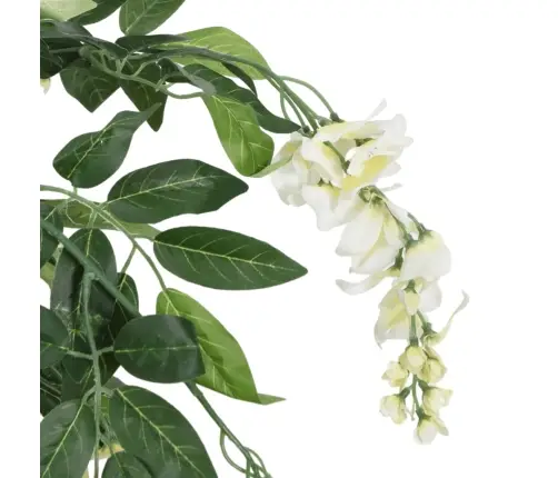 Mākslīgā Vistērija, 1260 Lapas, 180 Cm, Zaļa Un Balta Vidaxl