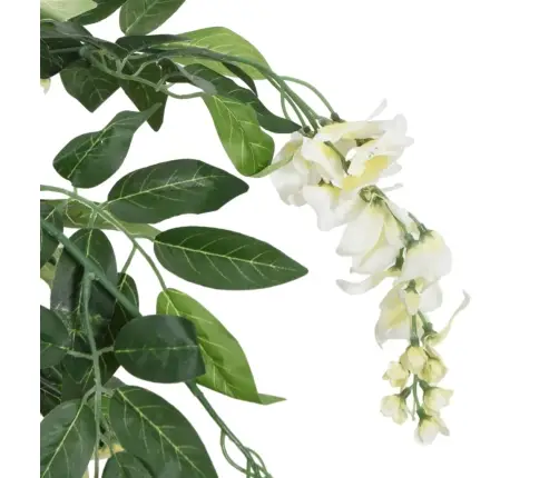 Mākslīgā Vistērija, 1470 Lapas, 200 Cm, Zaļa Un Balta Vidaxl