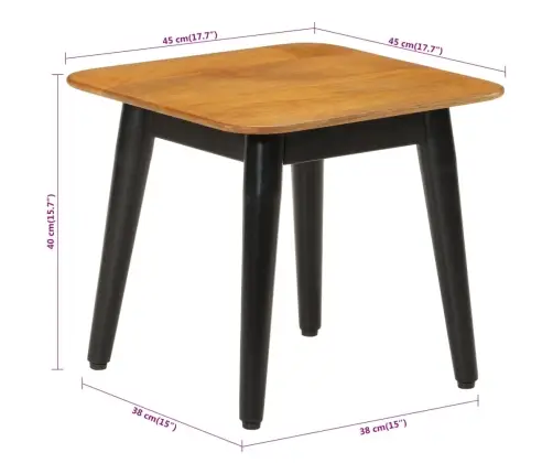 Kafijas Galdiņš, 45X45X40 Cm, Akācijas Masīvkoks Un Dzelzs Vidaxl