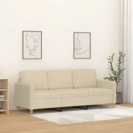 Trivietė Sofa, Kreminės Spalvos, 180cm Audinys
