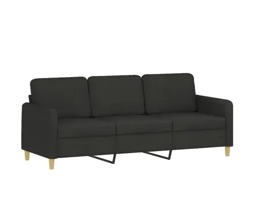 Trivietė Sofa, Juodos Spalvos, 180cm Audinys