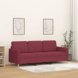 Trīsvietīgs Dīvāns, Vīnsarkans Audums, 180 Cm Vidaxl