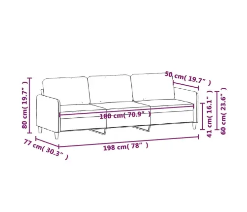 Trīsvietīgs Dīvāns, Pelēkbrūns Audums, 180 Cm Vidaxl