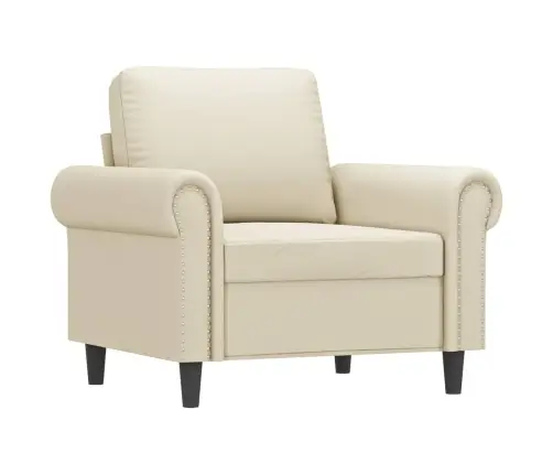 Krėslas, Kreminės Spalvos, 60cm Dirbtinė Oda