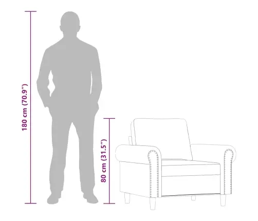 Atpūtas Krēsls, 60 Cm, Kapučīno Krāsas Mākslīgā Āda Vidaxl