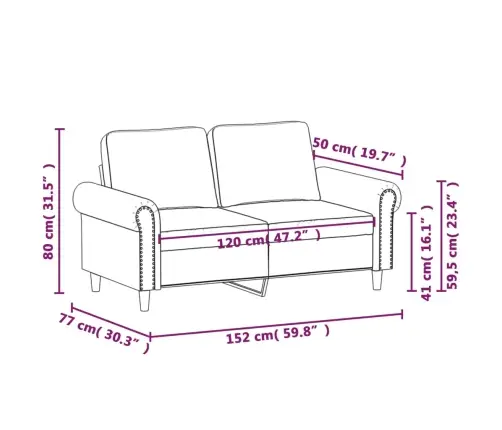 Divvietīgs Dīvāns, Krēmkrāsas, 120 Cm, Mākslīgā Āda Vidaxl