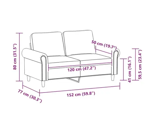 Divvietīgs Dīvāns, Pelēks, 120 Cm, Mākslīgā Āda Vidaxl