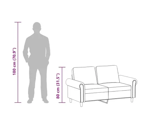 Divvietīgs Dīvāns, Pelēks, 120 Cm, Mākslīgā Āda Vidaxl