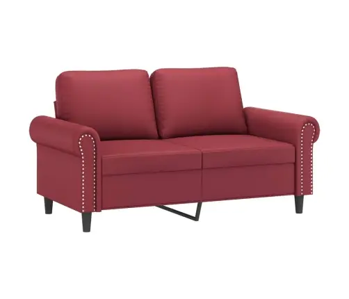 Divvietīgs Dīvāns, Vīnsarkans, 120 Cm, Mākslīgā Āda Vidaxl