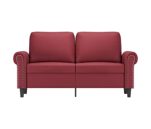 Divvietīgs Dīvāns, Vīnsarkans, 120 Cm, Mākslīgā Āda Vidaxl