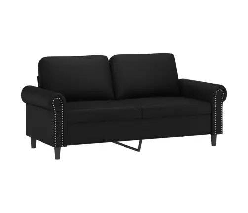 Dvivietė Sofa, Juodos Spalvos, 140cm Dirbtinė Oda