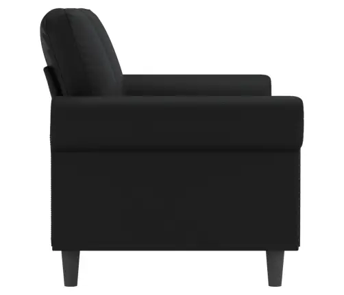 Dvivietė Sofa, Juodos Spalvos, 140cm Dirbtinė Oda