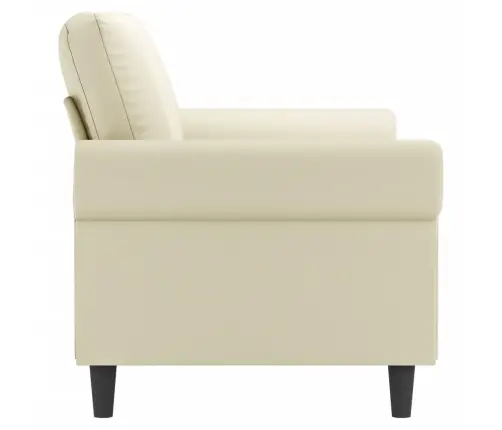 Divvietīgs Dīvāns, Krēmkrāsas, 140 Cm, Mākslīgā Āda Vidaxl
