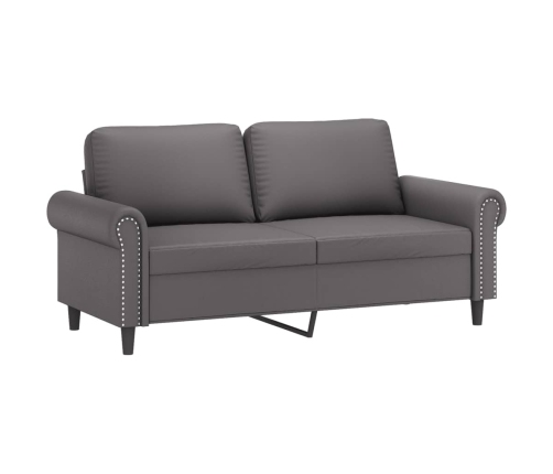 Divvietīgs Dīvāns, Pelēks, 140 Cm, Mākslīgā Āda Vidaxl