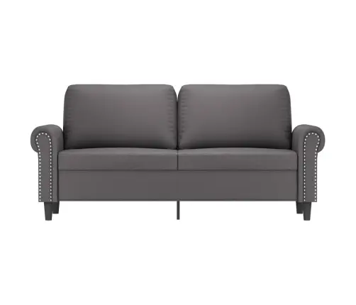 Divvietīgs Dīvāns, Pelēks, 140 Cm, Mākslīgā Āda Vidaxl