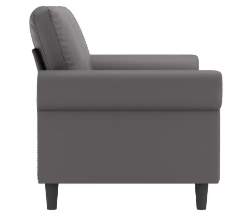 Divvietīgs Dīvāns, Pelēks, 140 Cm, Mākslīgā Āda Vidaxl