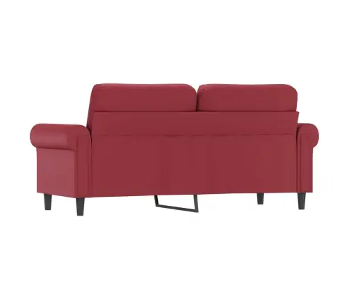 Divvietīgs Dīvāns, Vīnsarkans, 140 Cm, Mākslīgā Āda Vidaxl
