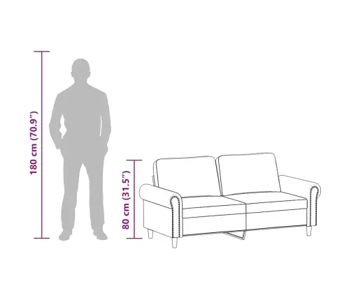 Kahekohaline Diivan, Cappuccino, 140 cm Kunstnahk