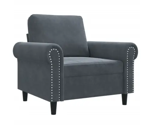 Krėslas, Tamsiai Pilkos Spalvos, 60cm Aksomas