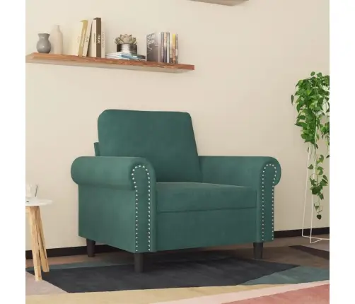 Krėslas, Tamsiai Žalios Spalvos, 60cm Aksomas