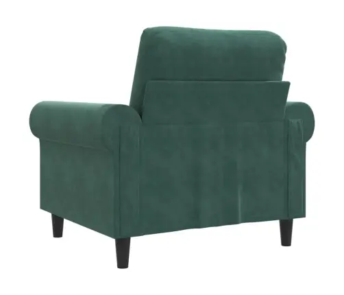 Krėslas, Tamsiai Žalios Spalvos, 60cm Aksomas