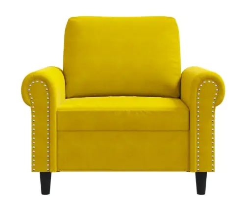 Krėslas, Geltonos Spalvos, 60cm Aksomas