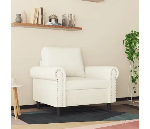 Atpūtas Krēsls, Krēmkrāsas, 60 Cm, Samts Vidaxl