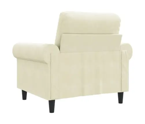 Atpūtas Krēsls, Krēmkrāsas, 60 Cm, Samts Vidaxl