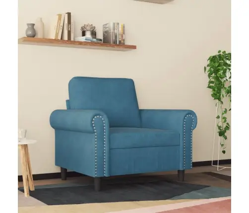 Atpūtas Krēsls, Zils, 60 Cm, Samts Vidaxl