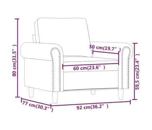 Atpūtas Krēsls, Zils, 60 Cm, Samts Vidaxl