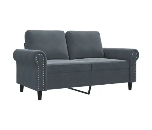 Dvivietė Sofa, Tamsiai Pilkos Spalvos, 120cm Aksomas