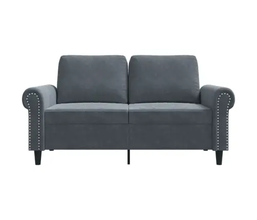 Dvivietė Sofa, Tamsiai Pilkos Spalvos, 120cm Aksomas