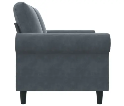 Dvivietė Sofa, Tamsiai Pilkos Spalvos, 120cm Aksomas