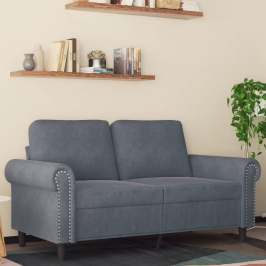 Divvietīgs Dīvāns, Tumši Pelēks, 120 Cm, Samts Vidaxl