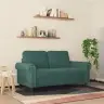 Dvivietė Sofa, Tamsiai Žalios Spalvos, 120cm Aksomas