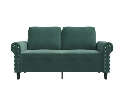 Dvivietė Sofa, Tamsiai Žalios Spalvos, 120cm Aksomas