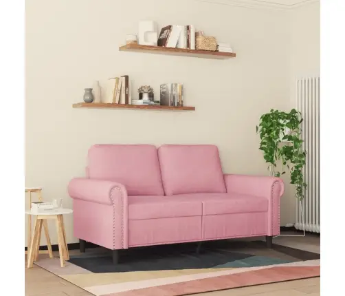 2-Kohaline Diivan, Roosa, 120 cm Samet