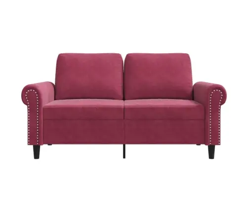 Dvivietė Sofa, Raudonojo Vyno Spalvos, 120cm Aksomas