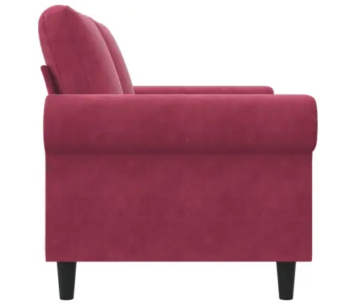Dvivietė Sofa, Raudonojo Vyno Spalvos, 120cm Aksomas