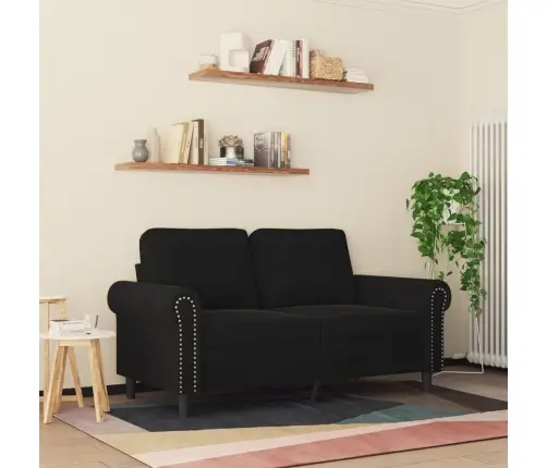 Divvietīgs Dīvāns, Melns, 120 Cm, Samts Vidaxl