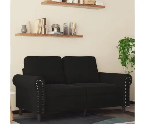 Divvietīgs Dīvāns, Melns, 120 Cm, Samts Vidaxl