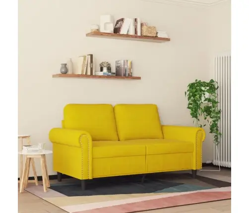 Divvietīgs Dīvāns, Dzeltens, 120 Cm, Samts Vidaxl