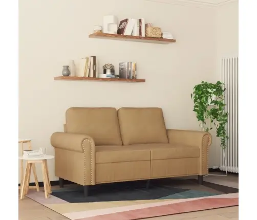 Dvivietė Sofa, Rudos Spalvos, 120cm Aksomas