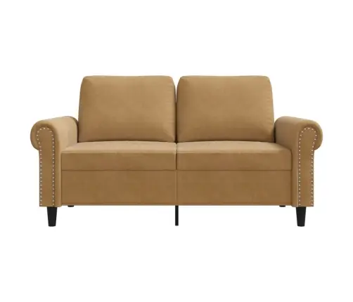 Dvivietė Sofa, Rudos Spalvos, 120cm Aksomas