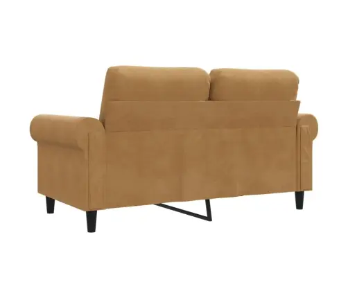 Dvivietė Sofa, Rudos Spalvos, 120cm Aksomas