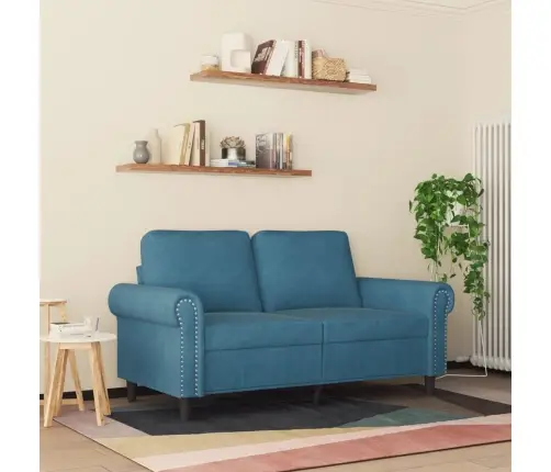 2-Kohaline Diivan, Sinine, 120 cm Samet